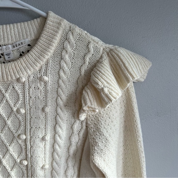 VERONICA BEARD Earl Ruffled Cable Knit Sweater XS - Picture 3 of 6